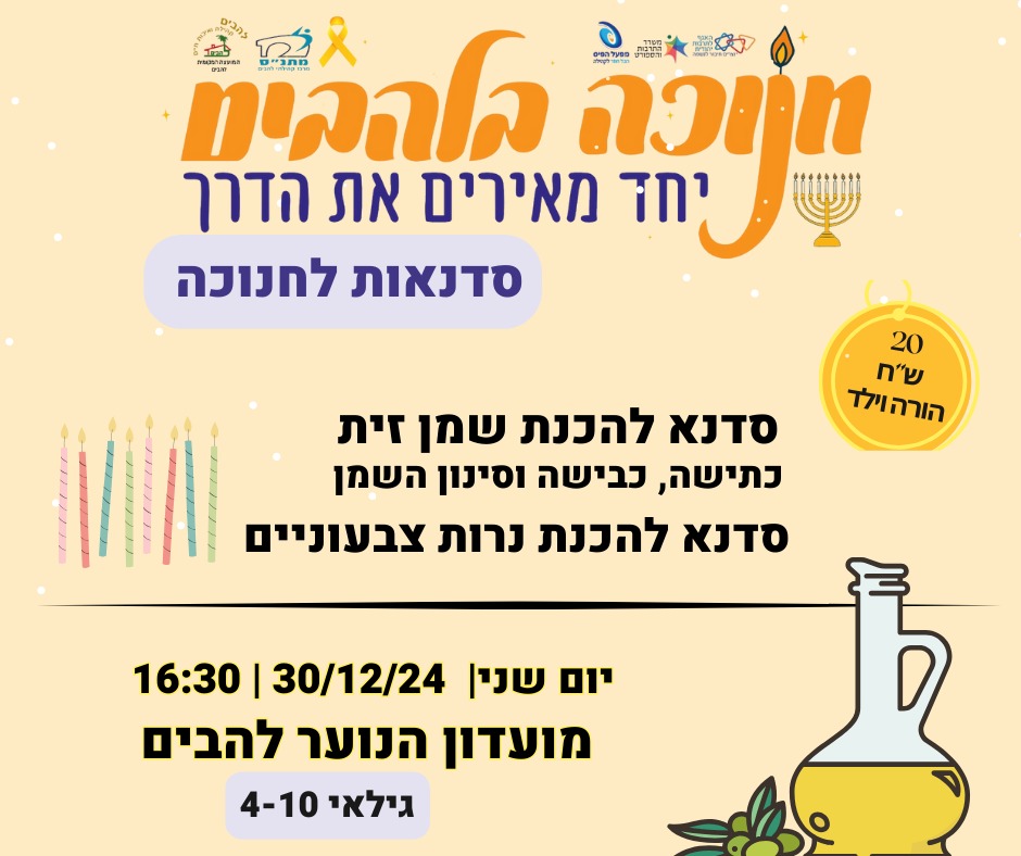 סדנאות חנוכה בלהבים לגילאי 4-10