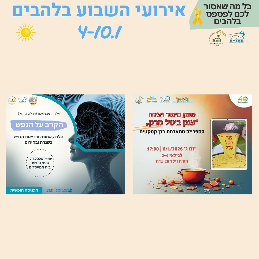 אירועי השבוע בלהבים 4-10.1.2026