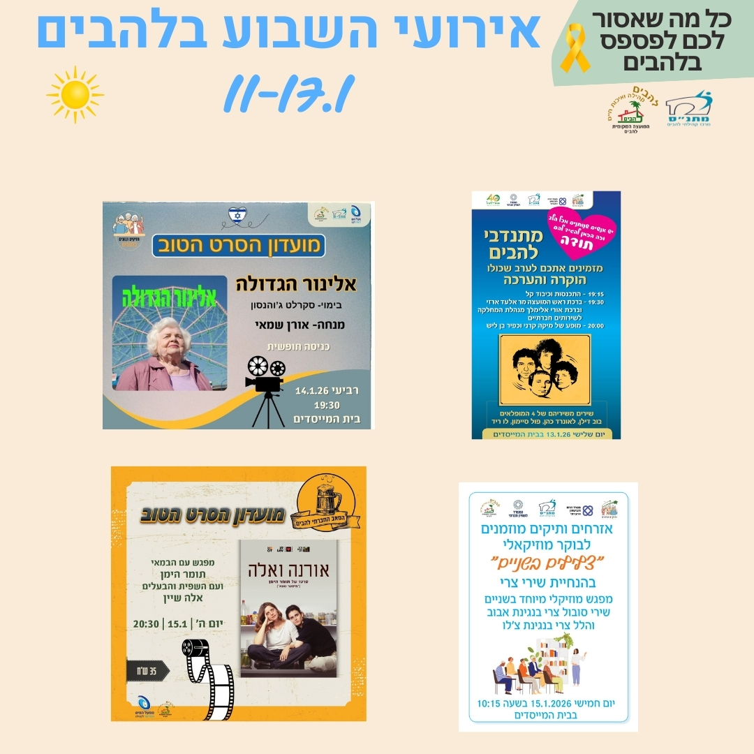 אירועי השבוע 11-17.1.2026