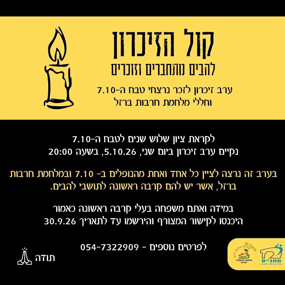 קול הזיכרון להבים מתחברים וזוכרים